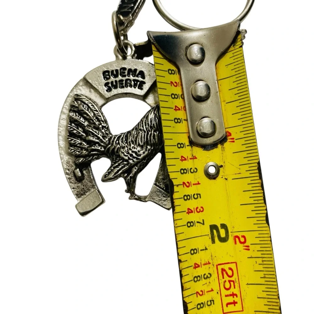 Rooster Fight Western Cowboy Metal Keychain Llavero Vaquero Pelea‎ Gallos New